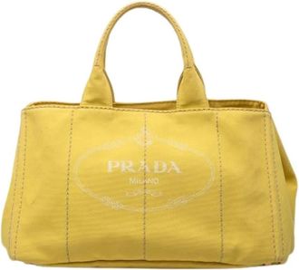 Prada Pre-owned Tote Bags, female, Yellow, Size: ONE SIZE Pre-owned Vintage Satchel