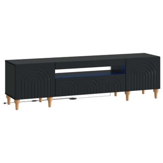 vidaXL Mueble De Tv Led Negro Madera De Ingenier&iacute;a Vidaxl