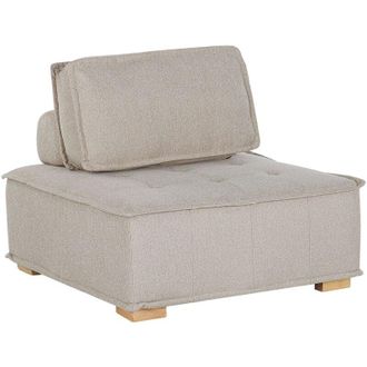 Beliani Beliani - Seduta 1 Posto per Divano Modulare in Tessuto Poliestere Beige e Piedini in Legno Tibro
