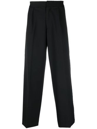 BONSAI pleated straight-leg trousers - men - Polyester/Spandex/Elastane/Virgin Wool - S - Black