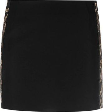 Just Cavalli Zwarte Mini Rok Polyester Elastaan - Dames - Korte rokken - Zwart - XS - Polyester - Rokken