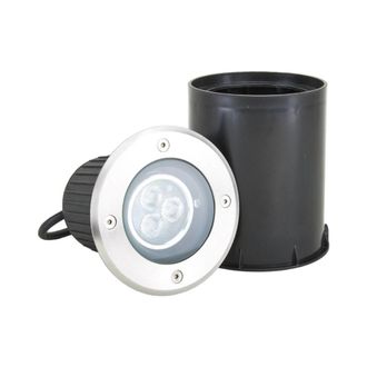 Lucande Foco de suelo empotrado LED de Acero Gris