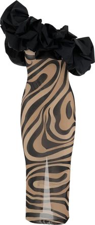 Pucci Abito monospalla con stampa - Toni neutri