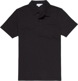 Sunspel Riviera Polo - Heren - Polos - Zwart - XL - Katoen - Tops
