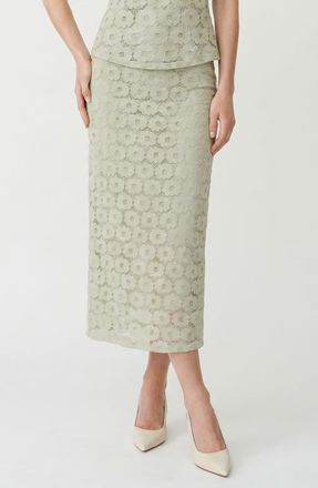 Vero Moda Janelle Floral Lace Skirt in Fog Green at Nordstrom, Size X-Large