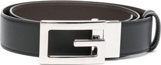 Gucci logo-buckle reversible belt - men - Leather - 105 - Black