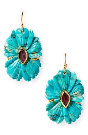 Chan Luu Turquoise Magnolia Earrings in Turquoise Mix at Nordstrom