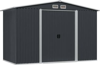 vidaXL Caseta De Jard&iacute;n De Acero Gris Antracita 257x205x178 Cm Vidaxl