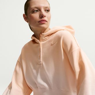 Nike Womens Nike Sportswear Phoenix Fleece Oversized Henley Hoodie in White | IF7372-102