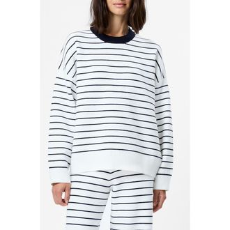French Connection Marley Stripe Sweater in White-Marine at Nordstrom, Size X-Small