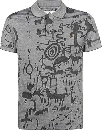 Vivienne Westwood Jacquard motief katoenen poloshirt - Heren - Polos - Grijs - S - Katoen - Tops