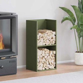 vidaXL Le&ntilde;ero Verde Oliva 40x30x80 Cm Acero Laminado En Fr&iacute;o Vidaxl