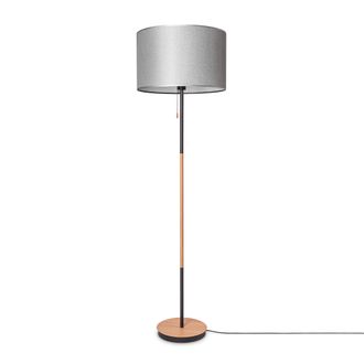 Paco Home Paco Home - L&aacute;mpara Pie Sal&oacute;n Pantalla Tela De Mesa Pantalla Textil E27 Luz Nocturna Gris (&oslash;45,5 Cm), L&aacute;mpara De Pie-negro - Tipo 3
