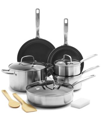 GreenPan Greenpan Chatham Stainless Steel Healthy Ceramic Nonstick 12Pc Cookware Set