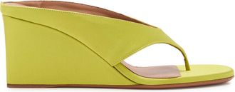 Alaia 75 Satin Wedge Mules - Green - 36 (IT36 / UK3)