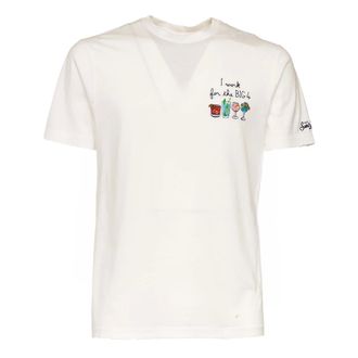 MC2 Saint Barth T-Shirts, male, White, Size: XL Girocollo Manica corta Scritta I Work FOR THE BIG 4