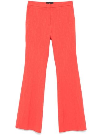 Etro paisley-jacquard trousers - women - Elastane/Cotton - 40 - Orange