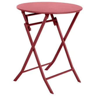 Hesperide Mesa De Jard&iacute;n Redonda Plegable Greensboro Rojo - 2 Plazas - Hesp&eacute;ride