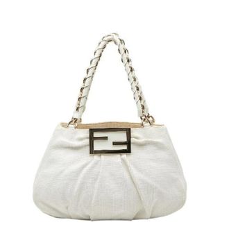 Fendi Pre-owned Handbags, female, White, Size: ONE SIZE Pre-owned Mia Canvas Patent Leather Handbag
