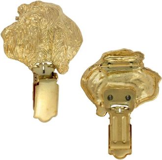 OEM Gran Grif&oacute;n De Vend&eacute;en, Grand Griffon Vend&eacute;en: Broche Con Clip, Portan&uacute;mero De Salida Dorado, Elegante Insignia Para Exposici&oacute;n Canina De Art-dog