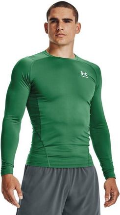 Under Armour Mens HeatGear Compression Long-Sleeve T-Shirt, Team Kelly Green / White, XXXXL