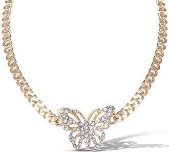 Jessica Simpson Butterfly Pendant Chain Necklace in Gold at Nordstrom