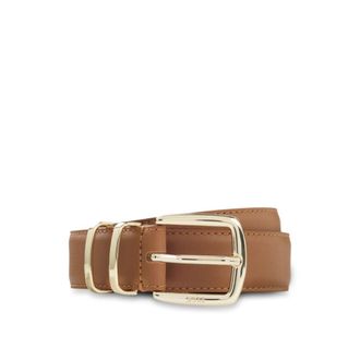 BOSS Leather belt with twin metal keeper