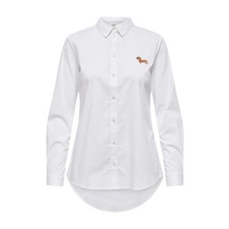 Jacqueline de Yong Jacqueline de Yong - Klassiek Overhemd met Lange Mouwen - Dames - Blouses & Shirts - Wit - Maat: L Katoen