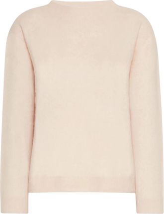 Max Mara Ronde hals gebreid van wol en kasjmier - Dames - Ronde hals truien - Beige - M - Wol - Truien & Vesten