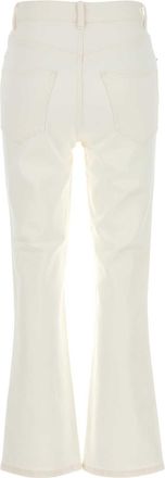 Tory Burch Womens Stretch Denim Jeans White Cotton Elastane