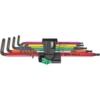 Wera Juego De Destornilladores Acodados 967/9 Tx Xl 9 Piezas T8-t40 Codificados Por Colores, Largos