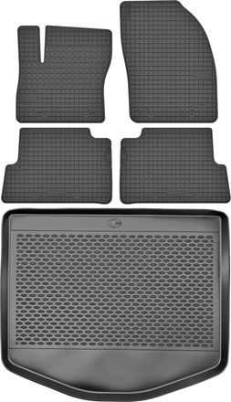 OEM Juego De Alfombrillas De Goma Para Coche Y Alfombrilla Para Maletero Para La Furgoneta Ford C-max Ii (modelo 2015)