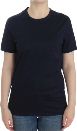 Ermanno Scervino T-shirt met korte mouwen en ronde hals - Dames - T-shirts - Blauw - XL - Katoen - Tops