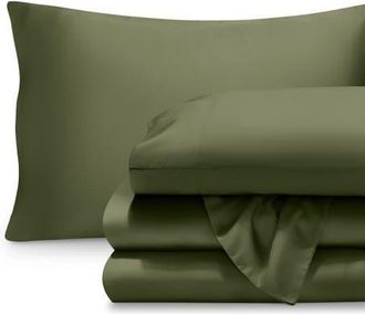 Bare Home TENCEL Lyocell Sheet Set in Cypress at Nordstrom, Size Queen