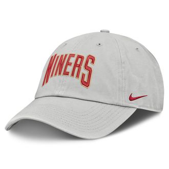 Nike San Francisco 49ers Primetime Club Arched Nike Mens NFL Adjustable Hat in Grey | NF020BB9B-BYX