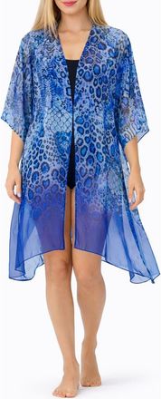 Ranee&rsquo;s Animal Print Duster in Blue at Nordstrom Rack