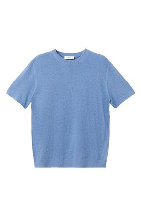 Mango Fine Knit T-Shirt in China Blue at Nordstrom, Size Medium