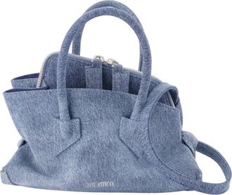 The Attico La Passeggiata Mini Top Handle Bag - Dames - Handtassen - Blauw - ONE Size - Denim - Tassen