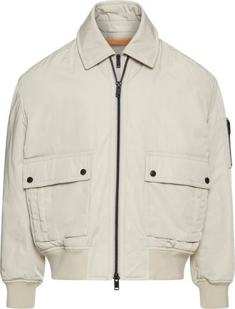Boss Orange by Hugo Boss Blouson BOSS ORANGE Oking, Herren, Gr. 48, beige (light beige271), Web, Obermaterial: 100% Polyester, unifarben, regular fit h&uuml;ftlang, Strickb&uuml;ndchen,