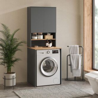 Vicco Armario Para Lavadora Viktor, Antracita/roble Dorado, 68 X 88.2 Cm 2 Partes Con Estante, Vicco
