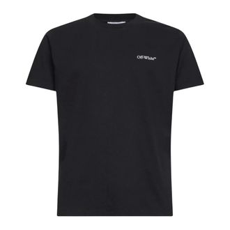 Off-white T-Shirts, male, Black, Size: M Cotton T-shirt with Logo