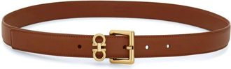 Ferragamo Double Gancini Square Buckle Leather Belt Accessories