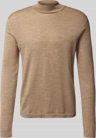 Tiger Of Sweden Strickpullover aus Merinowolle mit Stehkragen Modell Tern in Beige, Größe XL