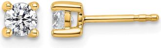Diamond2Deal 14k Gold 1/2 ct Round Lab Grown Diamond Stud Earrings VS Clarity, D-E Color