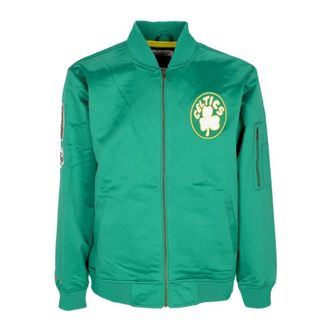 Mitchell & Ness Bomber Jackets, male, Green, Size: XL Boston Celtics Bomber Jacket Lightweight Satin