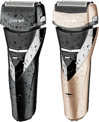 Trade Shop Trade Shop - Maquinilla El&eacute;ctrica Recargable De 3 Hojas Para Barba Gm7060 Cabezal De Afeitado 3w