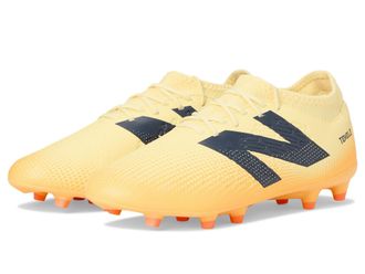 New Balance Mens Tekela V4 Magia FG Soccer Shoes, Parchment/Clementine/Hot Mango, 9.5 Wide Women/8 Men