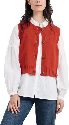 Seasalt Cornwall Derwenn Merino Wool Blend Sweater Vest in Bucket at Nordstrom, Size 16