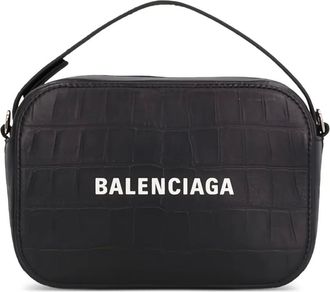 Balenciaga Everyday XS schoudertas met krokodillen-reliëf - Zwart