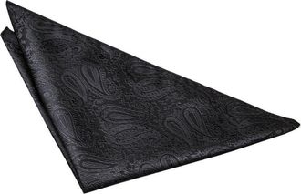 DQT Premium Woven Microfibre Paisley Patterned Black Mens Fashion Wedding Handkerchief Pocket Square Hanky Accessory